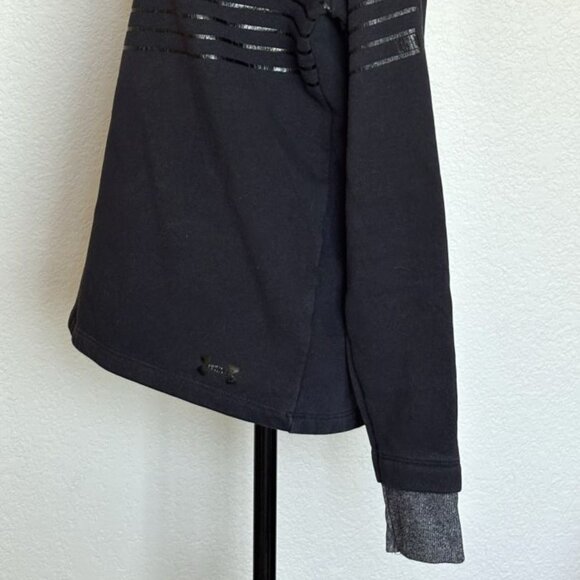Black Under Armour "Loose" Hooded Sweatshirt Women's XS EUC Gray Sleeve Cuffs - Picture 4 of 8